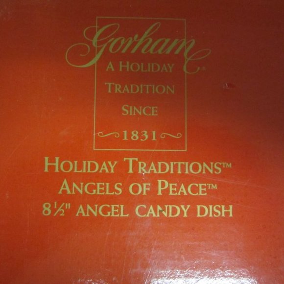 GORHAM CRYSTAL 2004 TO 2010, HOLIDAY TRADITIONS, ANGEL OF PEACE CANDY DISH - Picture 8 of 9